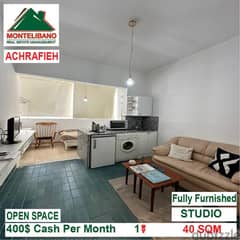 400$!! Open Space Furnished Studio for rent located in Achrafieh