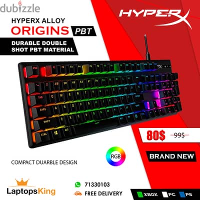 HYPERX ALLOY ORIGINS PBT RGB MECHANICAL GAMING KEYBOARD