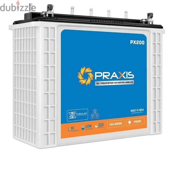 praxis tubular 200ah 4 batteries 1