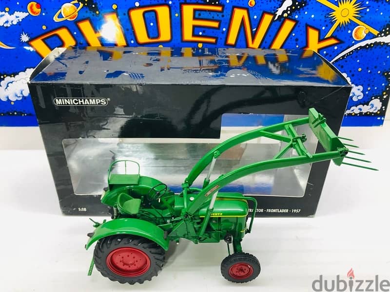 1/18 diecast full opening Tractor + Two Axle Trailer by minichamps 1