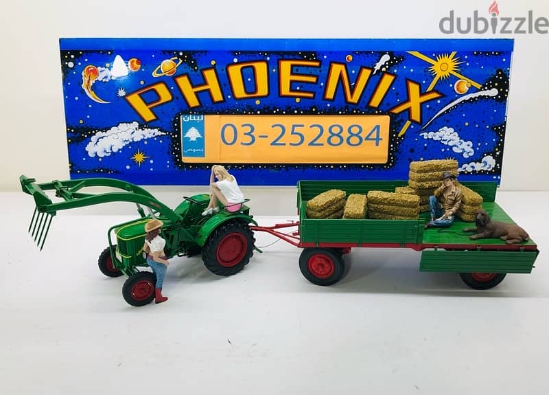 1/18 diecast full opening Tractor + Two Axle Trailer by minichamps 12