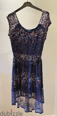 Summer Dress, color navy blue, flowery 0