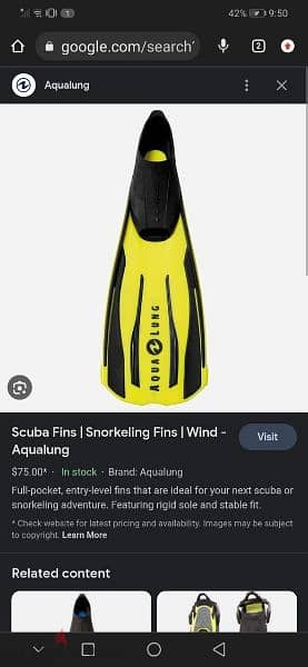 aqualung scubadiving and snorkeling  pro fins 1