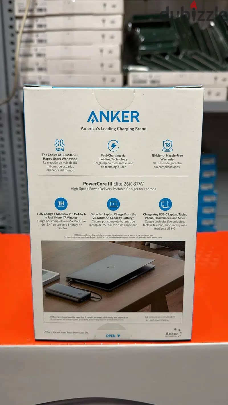 Anker on the go laptop charger powercore III Elite 26k 87w power bank 1