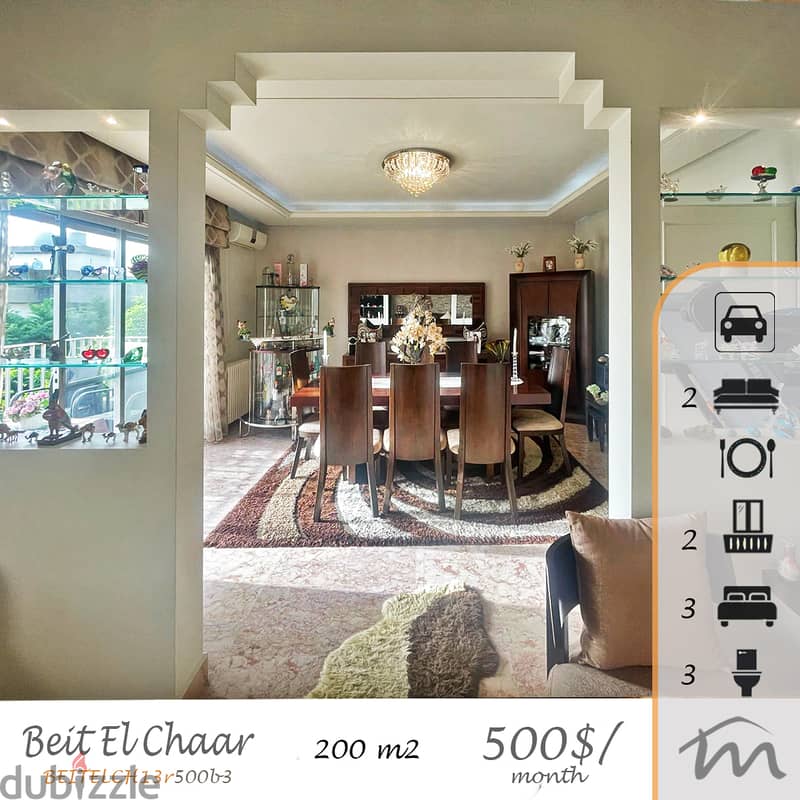 Beit El Chaar | Charming Unfurnished 3 Bedrooms Gem | Huge Balcony 0