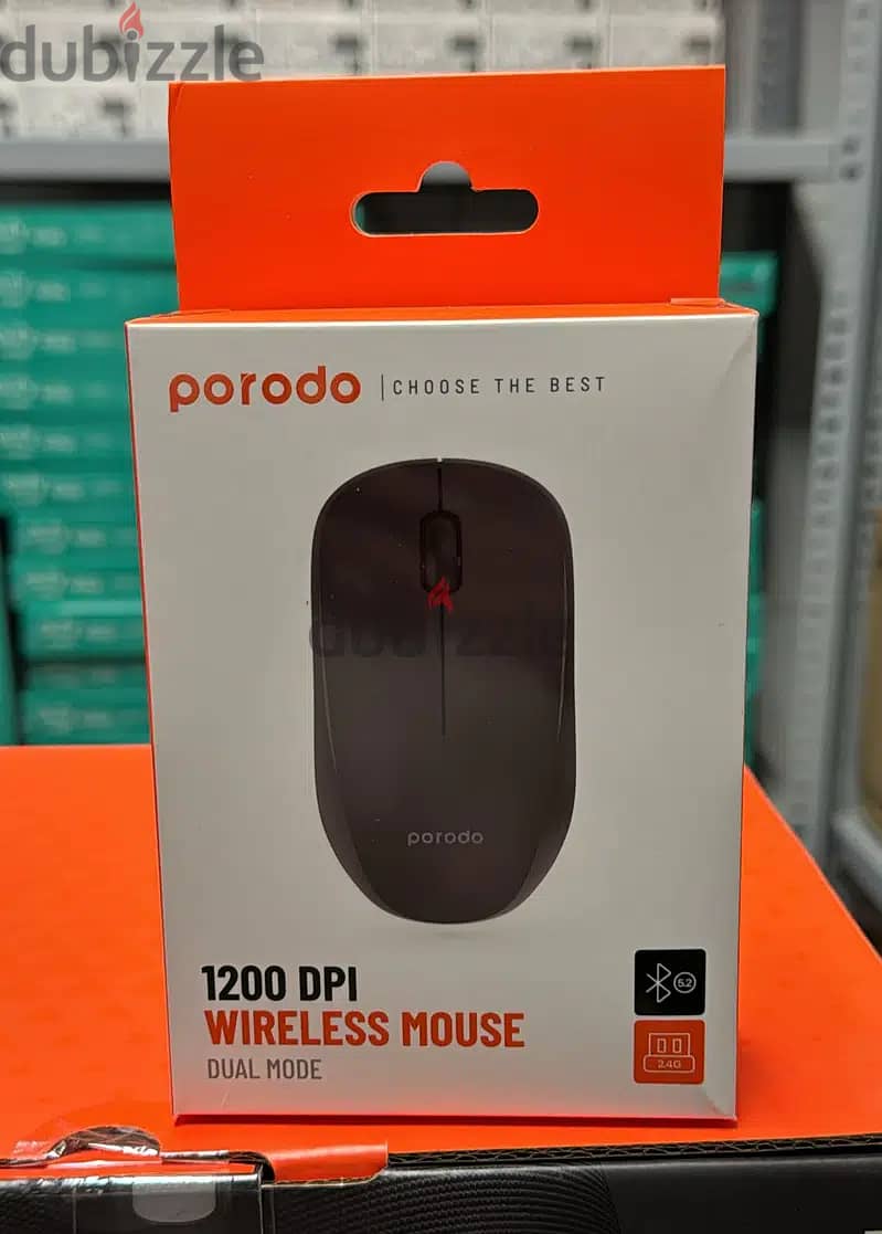 Porodo 1200 DPI wireless mouse dual mode black great & good offer 1