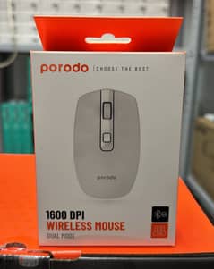 Porodo 1600 DPI wireless mouse dual mode White original & new price