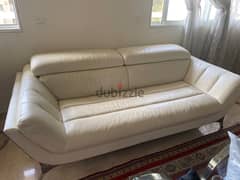 white leather Italian sofa