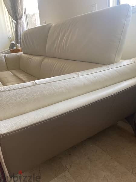 white leather Italian sofa 6