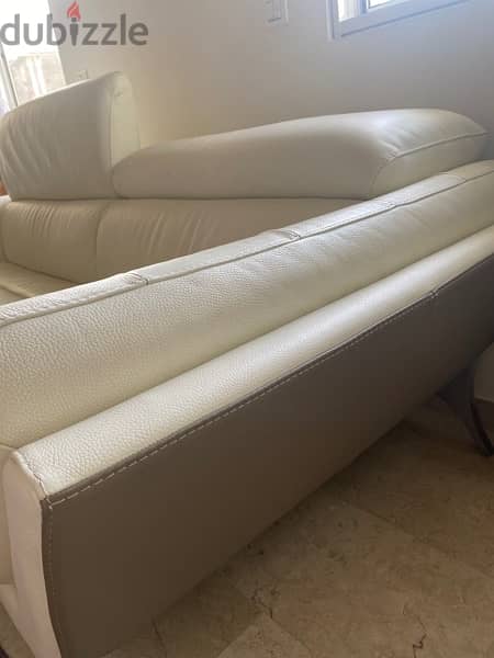 white leather Italian sofa 7
