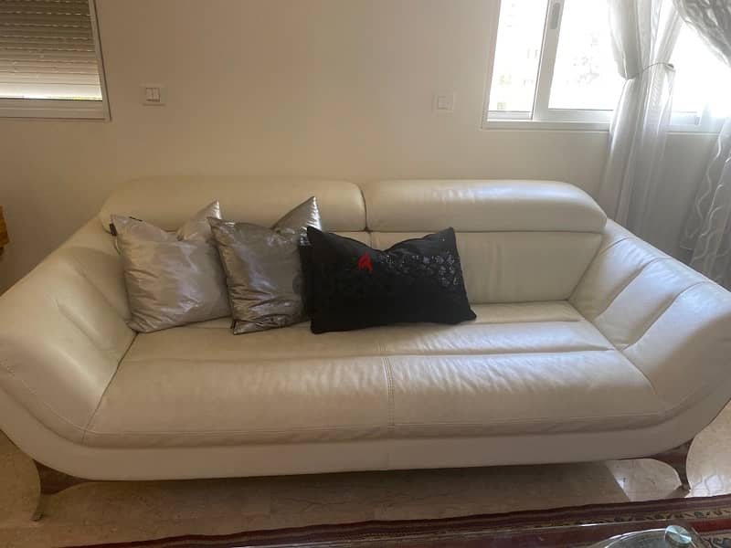 white leather Italian sofa 10