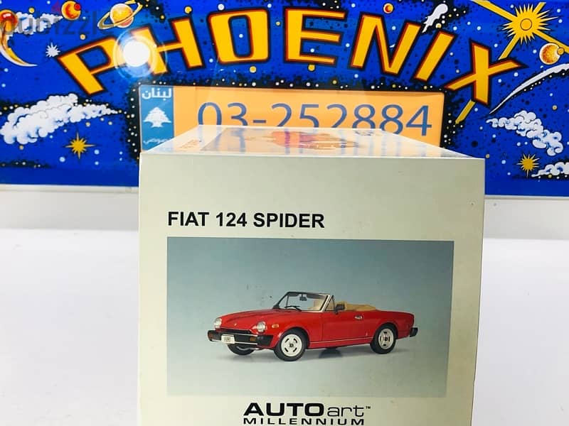 1/18 diecast full opening Autoart Fiat 124 Spider Rosso Corsa Red 10