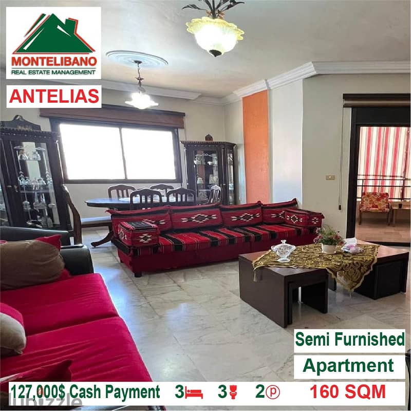127,000$ Cash Payment!! Apartment for sale in Antelias!! 0