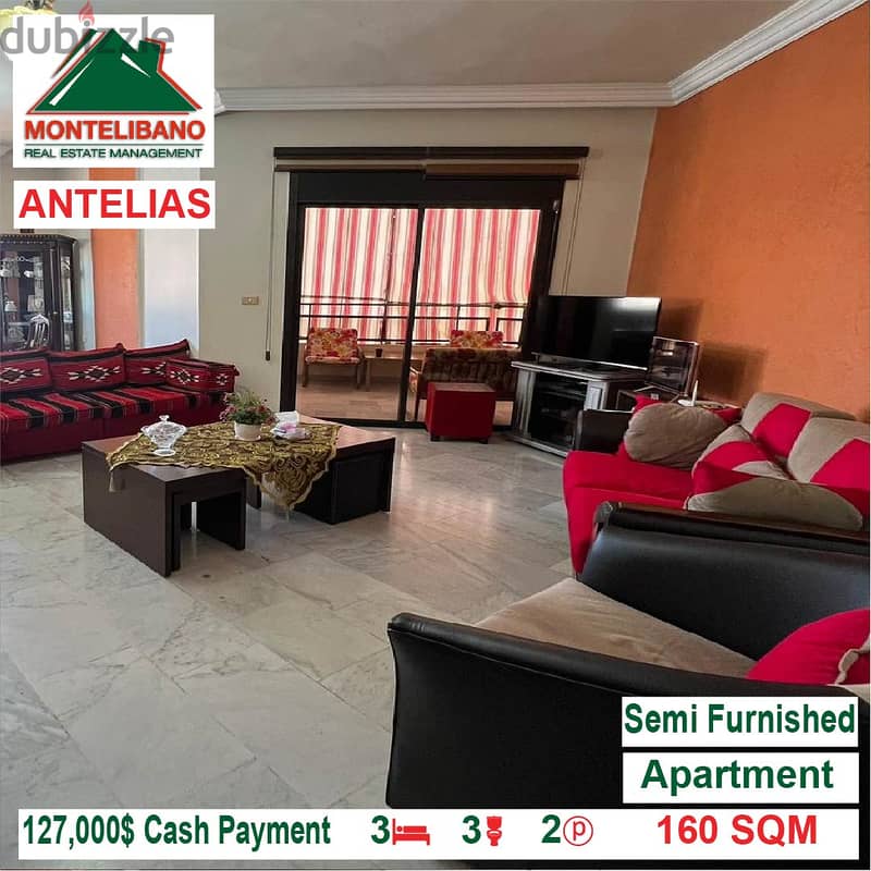 127,000$ Cash Payment!! Apartment for sale in Antelias!! 1
