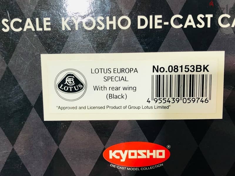 1/18 diecast full opening Kyosho John Player Special Lotus Europa 6