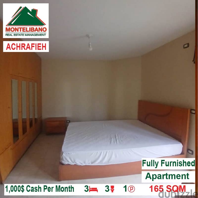 1000$!! Fully Furnished Apartment for rent located in Achrafieh 1