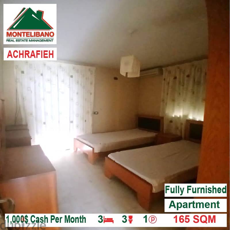 1000$!! Fully Furnished Apartment for rent located in Achrafieh 3