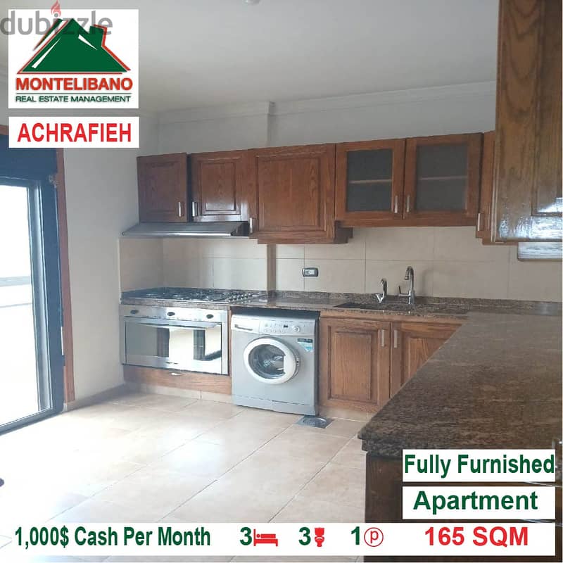 1000$!! Fully Furnished Apartment for rent located in Achrafieh 4