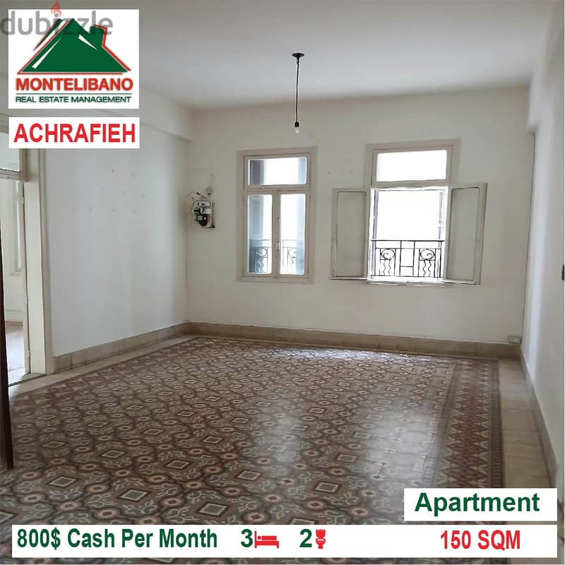 800$!! Apartment for rent located in Achrafieh 1
