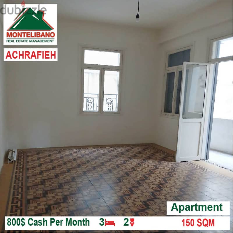 800$!! Apartment for rent located in Achrafieh 2