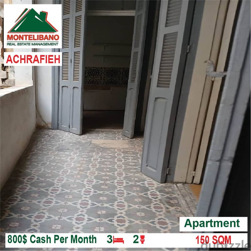 800$!! Apartment for rent located in Achrafieh 3