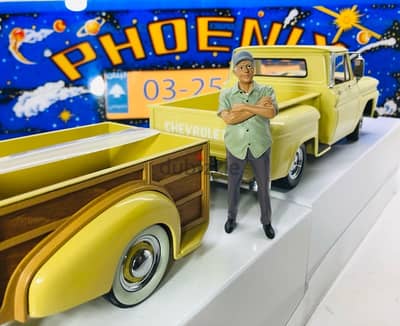 1/18 diecast Pick-Up Chevrolet C-10 + 1/18 Woody Trailer