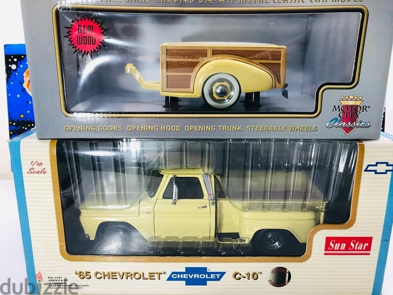1/18 diecast Pick-Up Chevrolet C-10 + 1/18 Woody Trailer 4