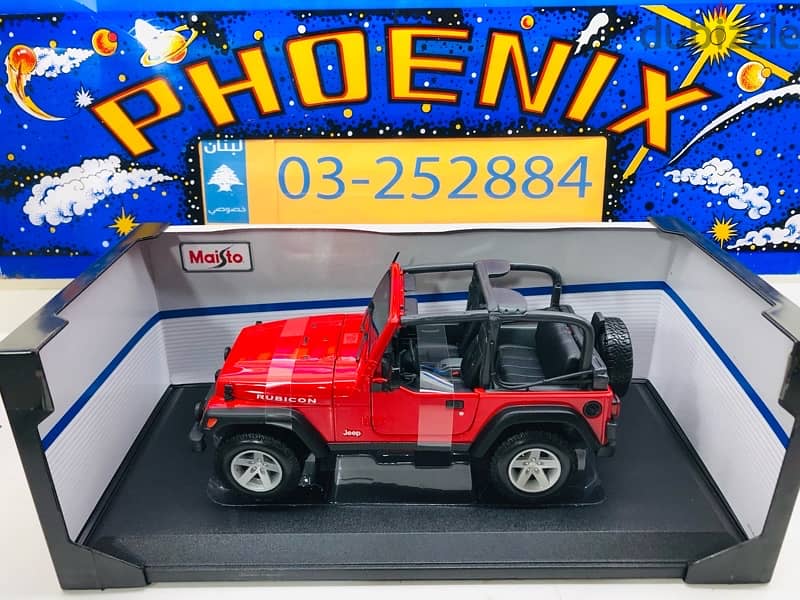 1/18 diecast Jeep Wrangler Rubicon RED. NEW & SEALED 10
