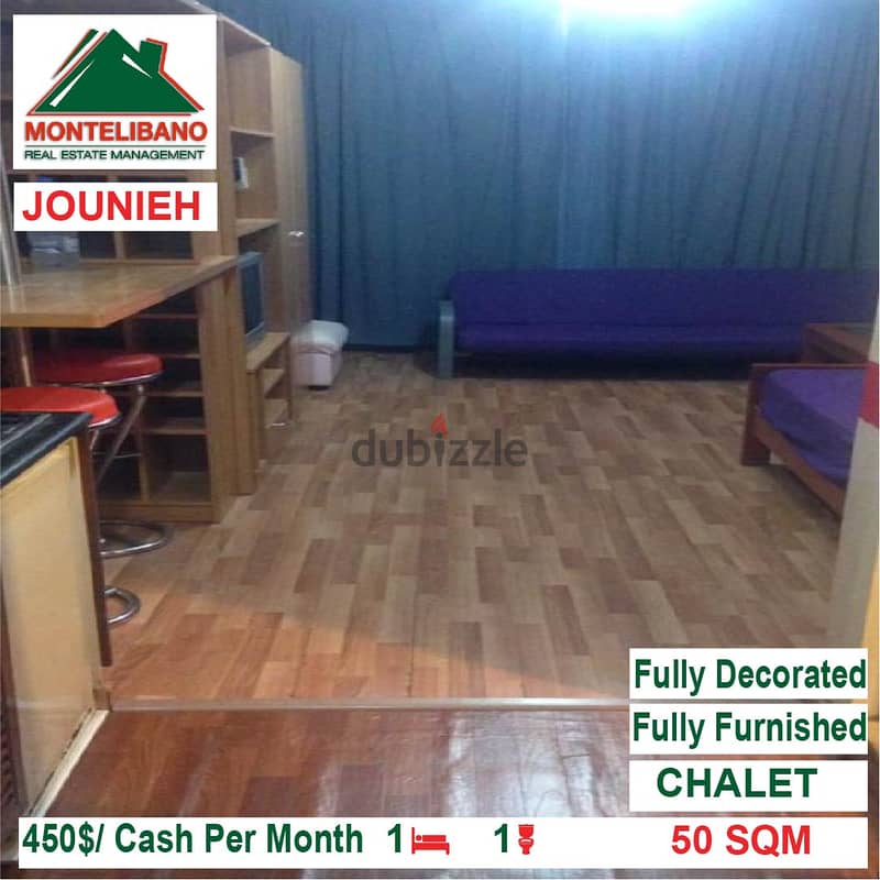 450$!! Fully Furnished Chalet for rent located in Jounieh 2