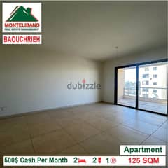 500$!! Apartment for rent located in Baouchrieh 0