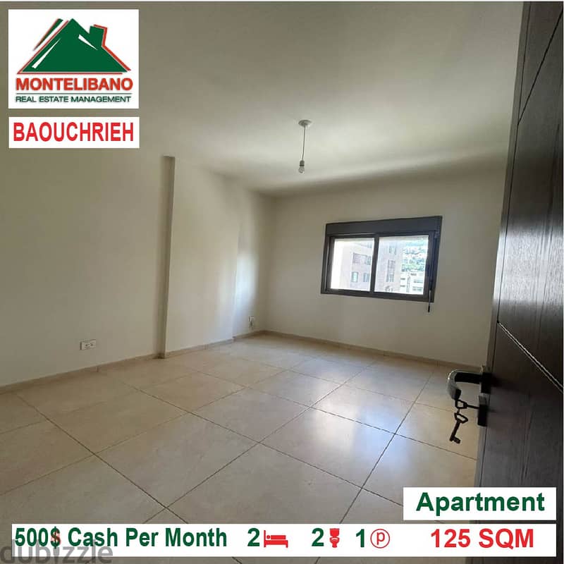 500$!! Apartment for rent located in Baouchrieh 1