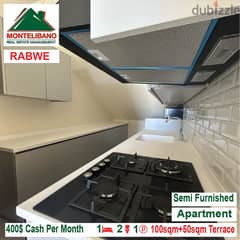400$!! Semi Furnished Apartment for rent located in Rabwe 0