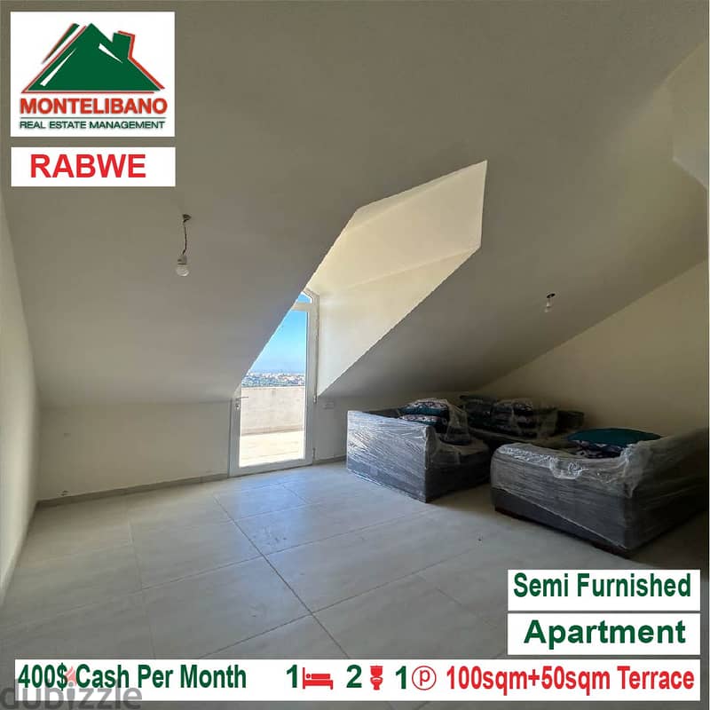 400$!! Semi Furnished Apartment for rent located in Rabwe 1