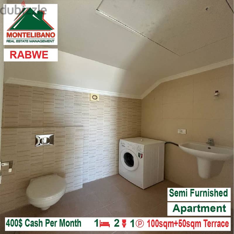 400$!! Semi Furnished Apartment for rent located in Rabwe 3