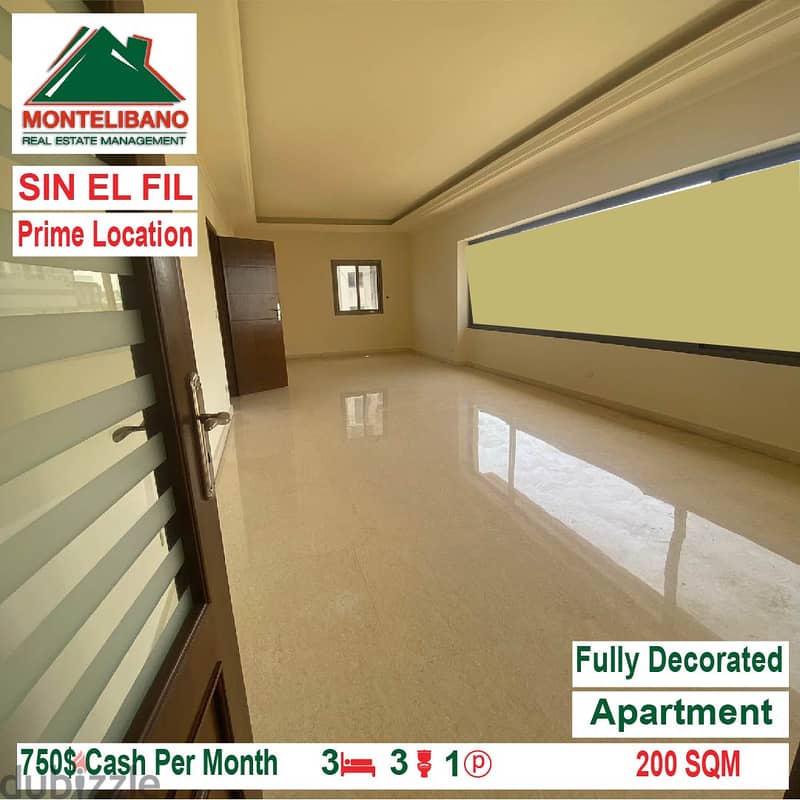 750$!! Prime Location Apartment for rent located in Sin El Fil 1
