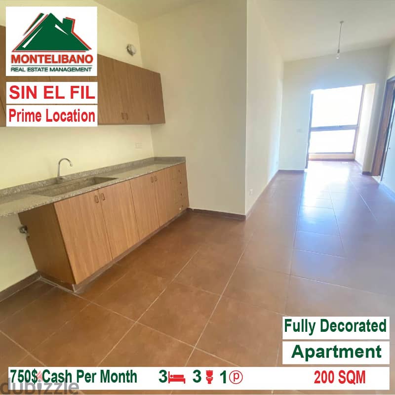 750$!! Prime Location Apartment for rent located in Sin El Fil 4