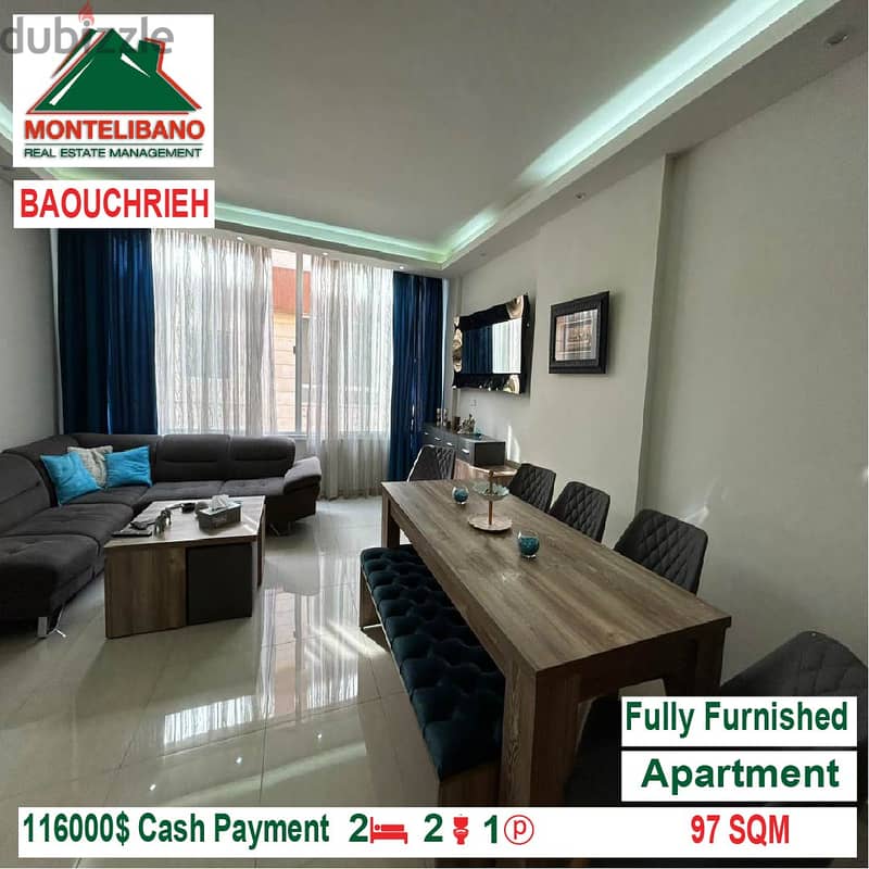 116000$!! Fully Furnished Apartment for sale located in Baouchrieh 1