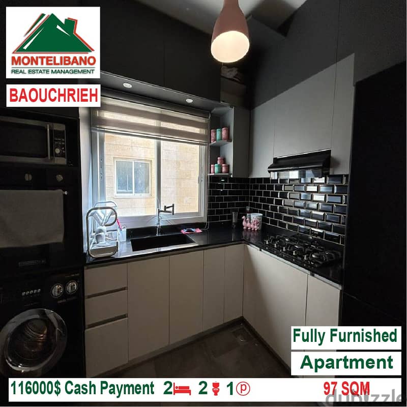 116000$!! Fully Furnished Apartment for sale located in Baouchrieh 2