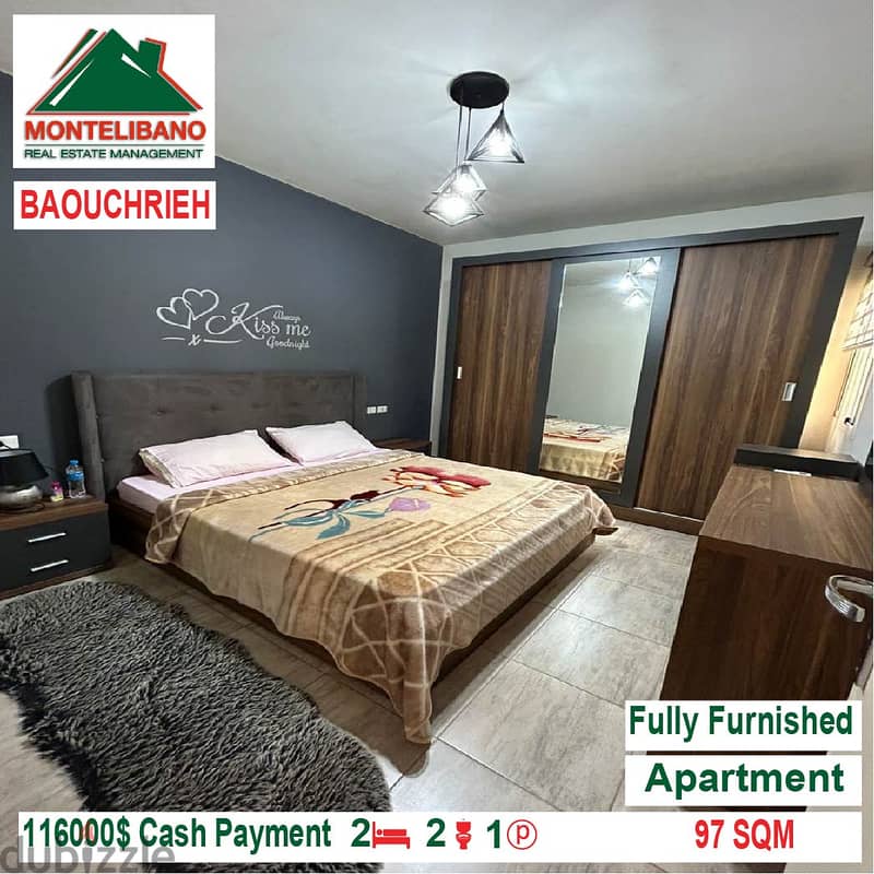 116000$!! Fully Furnished Apartment for sale located in Baouchrieh 3