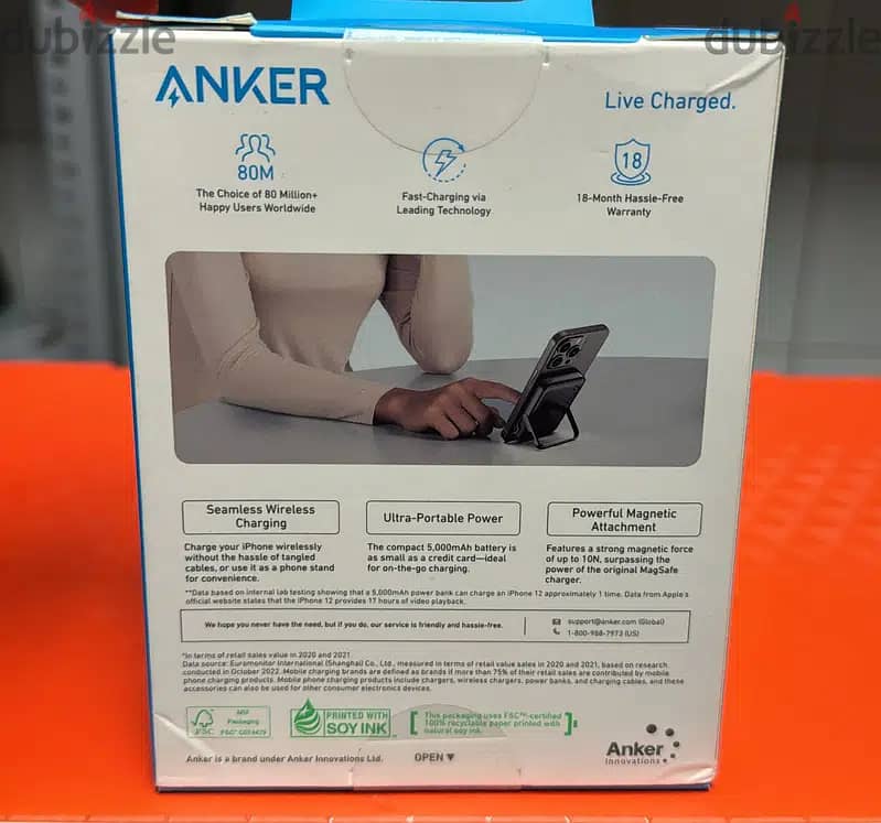 Anker MagGo power bank 5000mah magnetic and slim with foldable stand 1