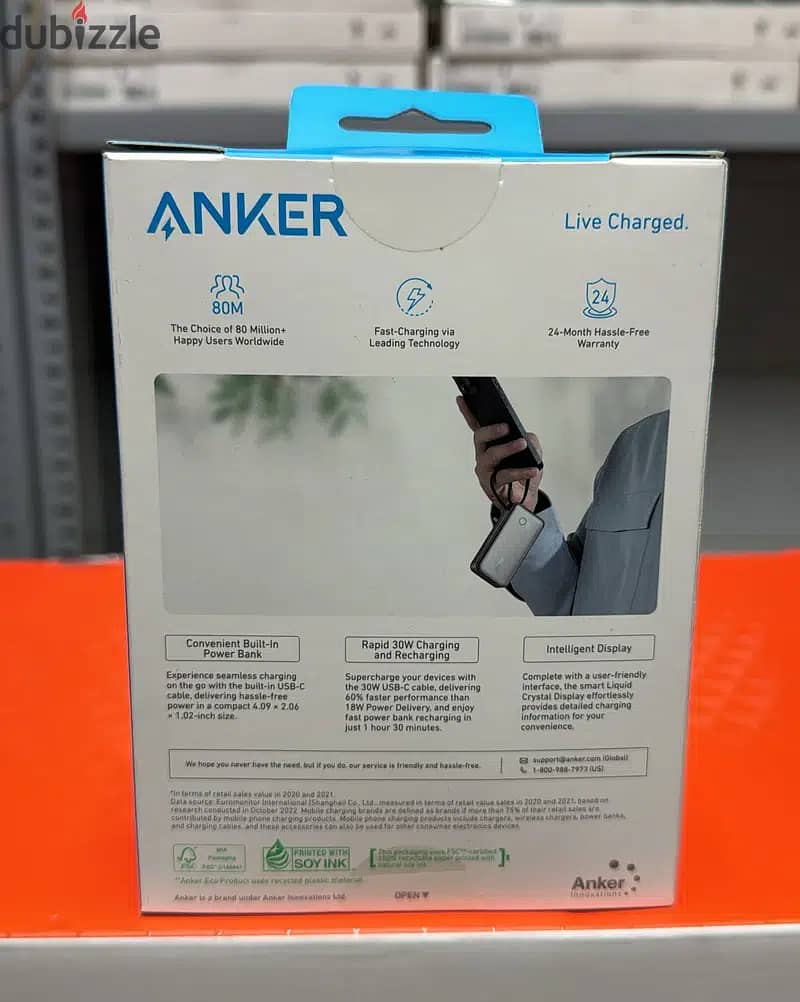 Anker Nano power bank 10000mah (30w,built-in usb-c cable) 1