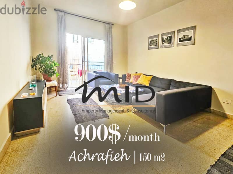 Ashrafieh | Furnished/Equipped 3 Bedrooms Apartment | 2 Balconies 1