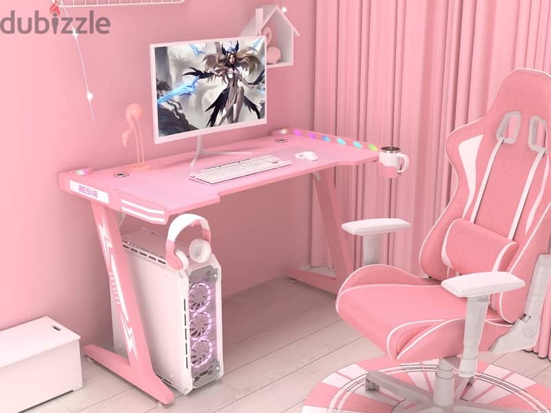 The Pink Gaming Desk + Chair Deal 12