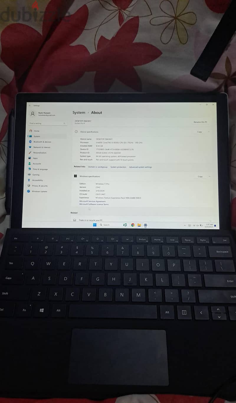 Microsoft Surface Pro 6, Windows 11 Pro, Original keyboard and pen 2