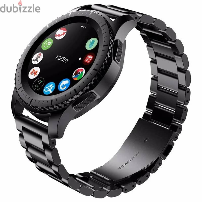 Watch Band in Black Stainless Steel 22mm 7