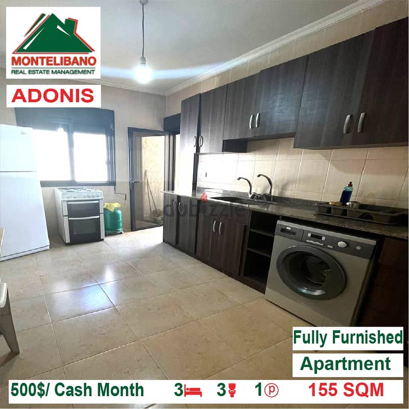 500$/Cash Month!! Apartment for rent in Adonis!! 3