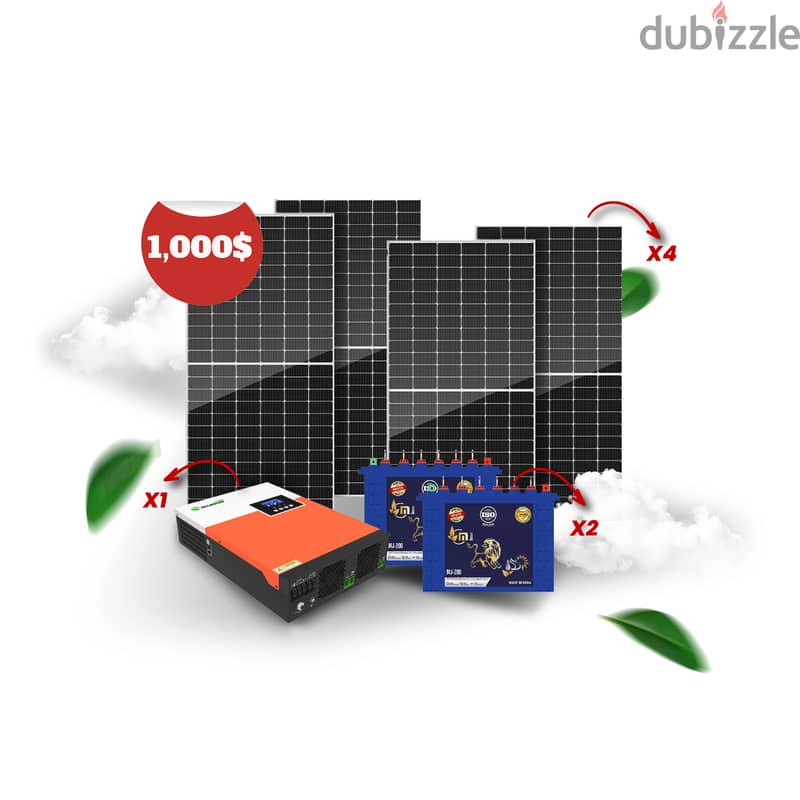 عروضات أنظمة طاقة شمسية Solar system Panels, Inverter and batteries 1