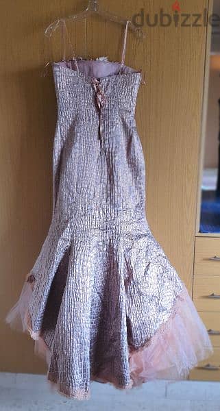 Very High quality gown Gold Apricot with tulle worn once 1