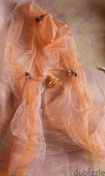 Very High quality gown Gold Apricot with tulle worn once 2