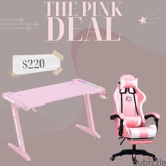 The Pink Gaming Desk + Chair Deal 0